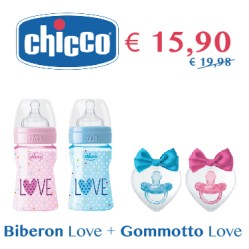 Chicco: Biberon Love 330 ml + Gommotto Love 16/36 mesi