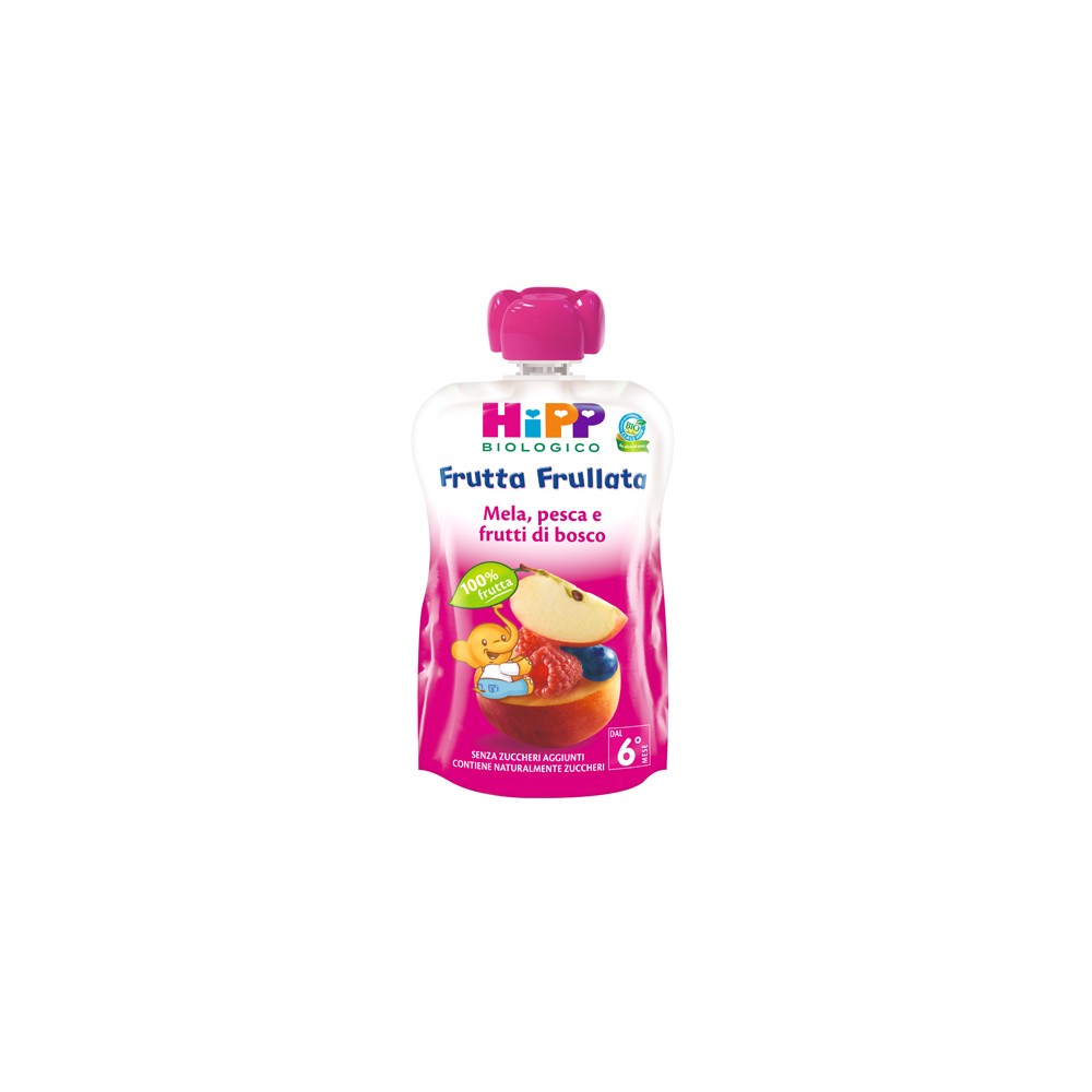 HiPP Frutta Frullata Mela Pesca Frutti di Bosco 100g 6 Mesi