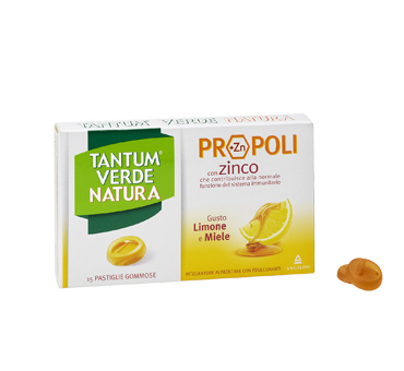 Tantum Verde Natura Propoli e Zinco Limone e Miele 15 Pastiglie