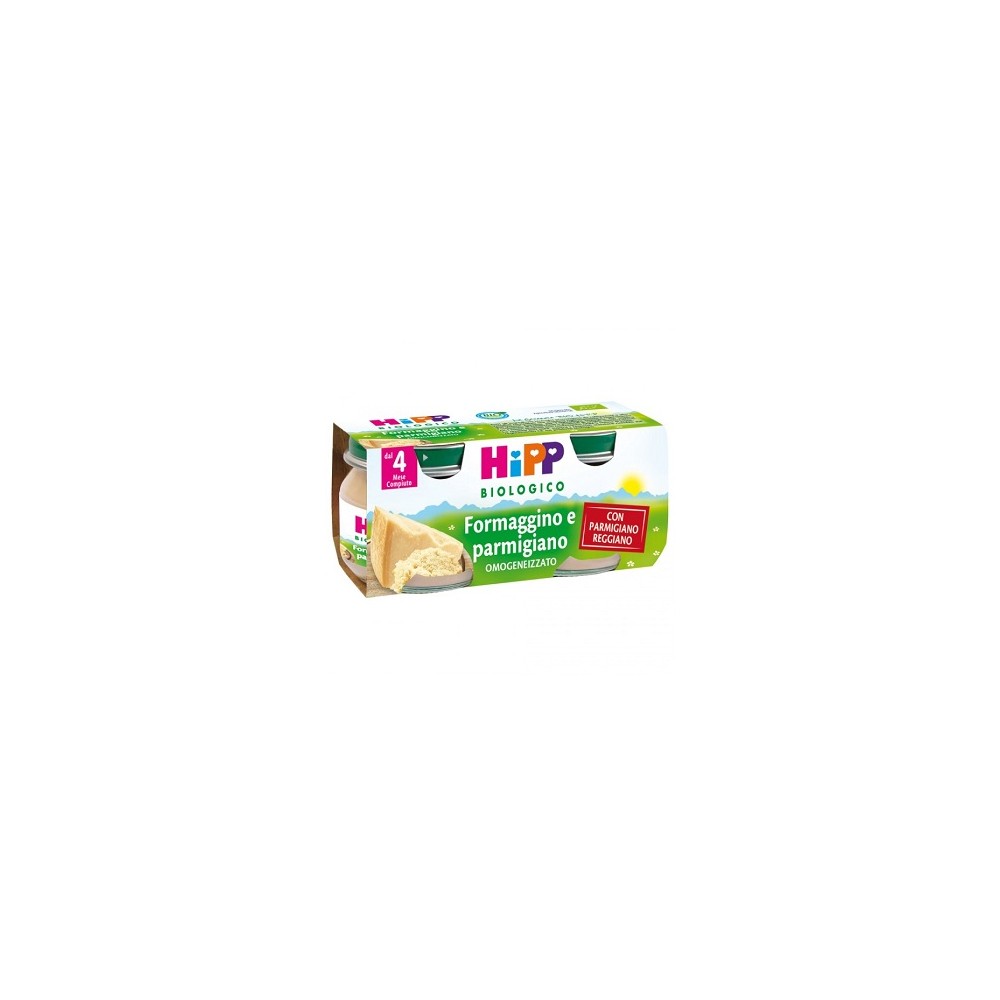 HiPP Biologico Omogeneizzato Formaggino e Parmigiano 80 g (2 Vasetti)