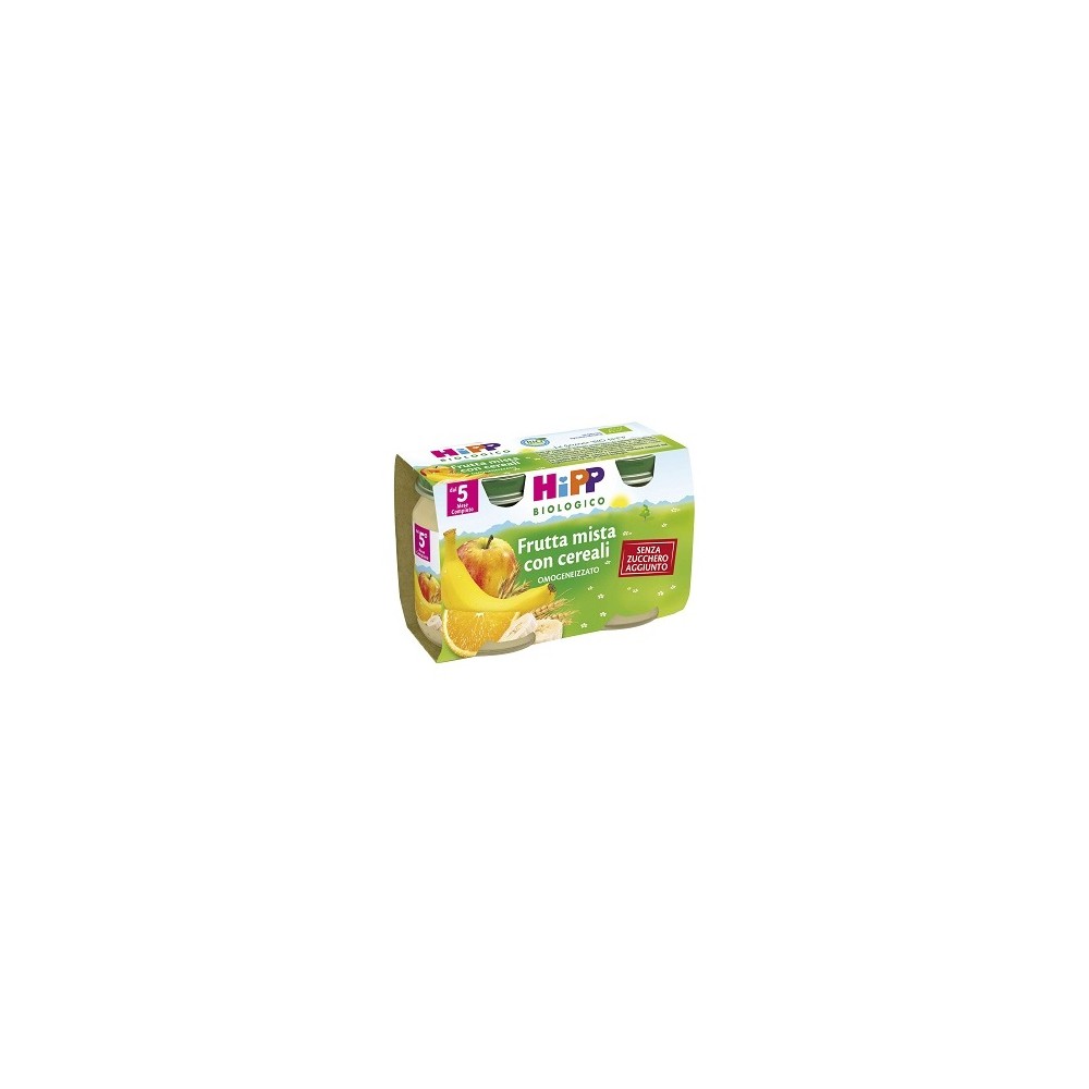 HiPP Frutta Mista con Cereali Omogeneizzato Biologico per la Merenda 2 x 125g