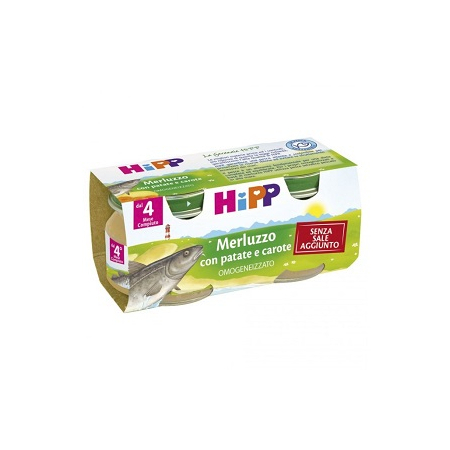 HiPP Bio Omogeneizzato Merluzzo con Patate e Carote 2 x 80 g