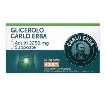 Glicerolo Carlo Erba Adulti 18 supposte 2250mg
