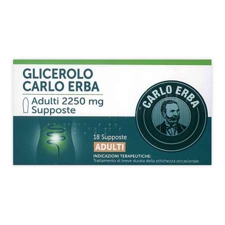 Glicerolo Carlo Erba Adulti 18 supposte 2250mg