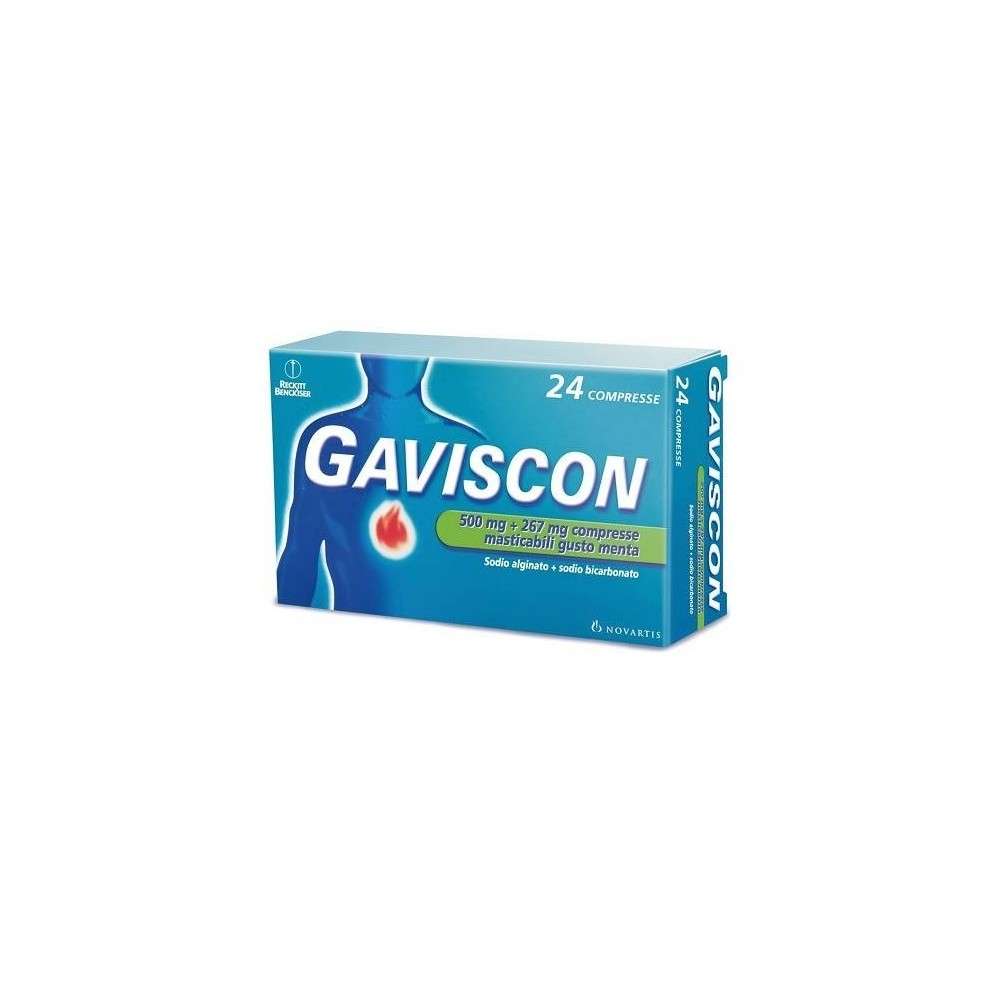 Gaviscon 500mg+267mg Aroma Menta 24 Compresse Masticabili