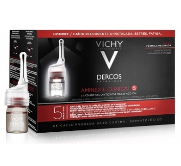 Vichy Dercos Aminexil Intensive 5 Uomo - Trattamento Anticaduta 42 Fiale