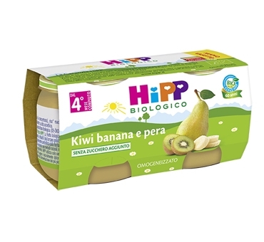 HiPP Omogeneizzato Frutta Bio Kiwi, Banana e Pera 2 x 80 g