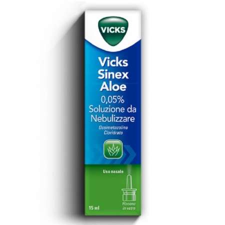 Vicks Sinex Aloe Spray Nasale 15ml – Decongestionante per Naso Chiuso