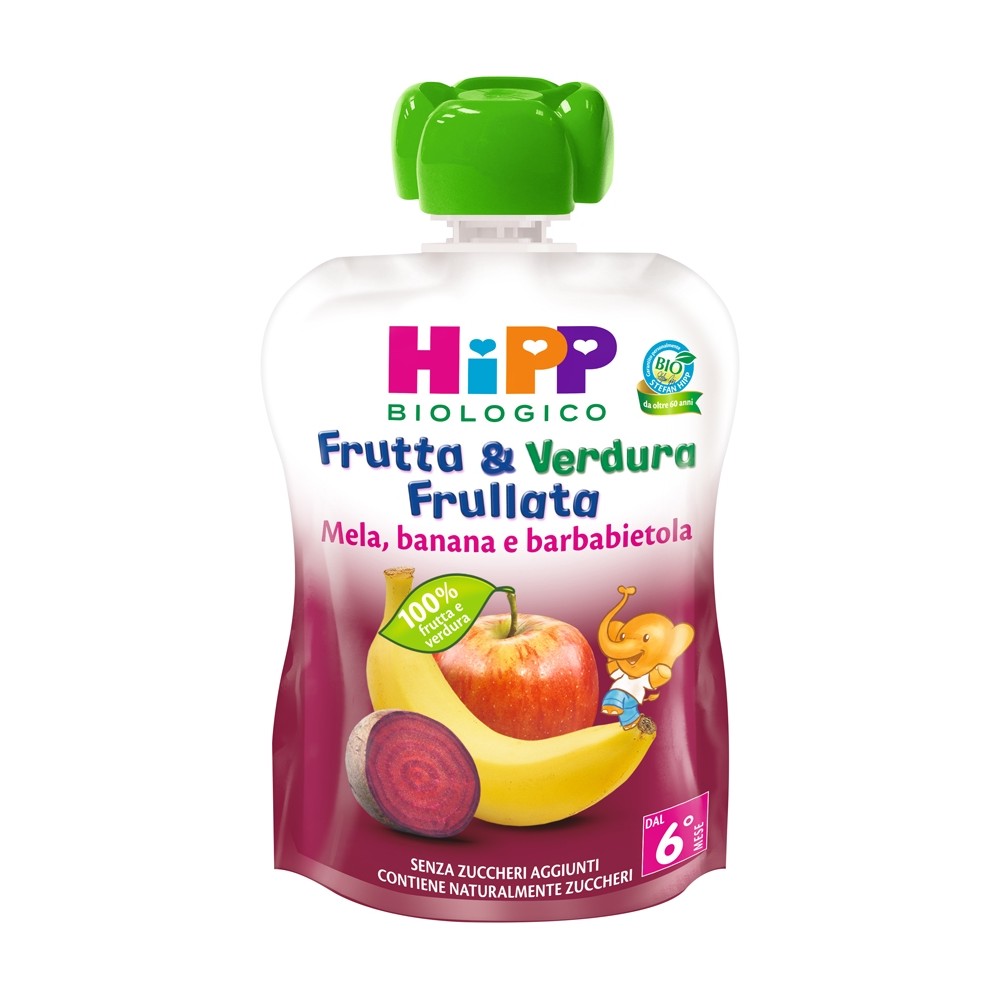 HiPP Frutta & Verdura Frullata Mela, Banana e Barbabietola 90g