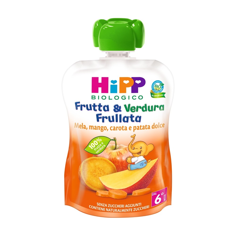 HiPP Frutta & Verdura Frullata Mela, Mango, Carota e Patata Dolce 6° Mese 90g