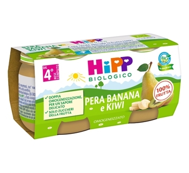 HiPP Omogeneizzato Biologico Pera, Banana e Kiwi 2 x 80 g