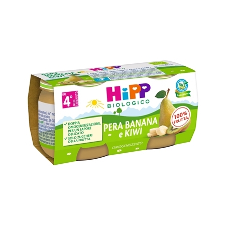 HiPP Omogeneizzato Biologico Pera, Banana e Kiwi 2 x 80 g