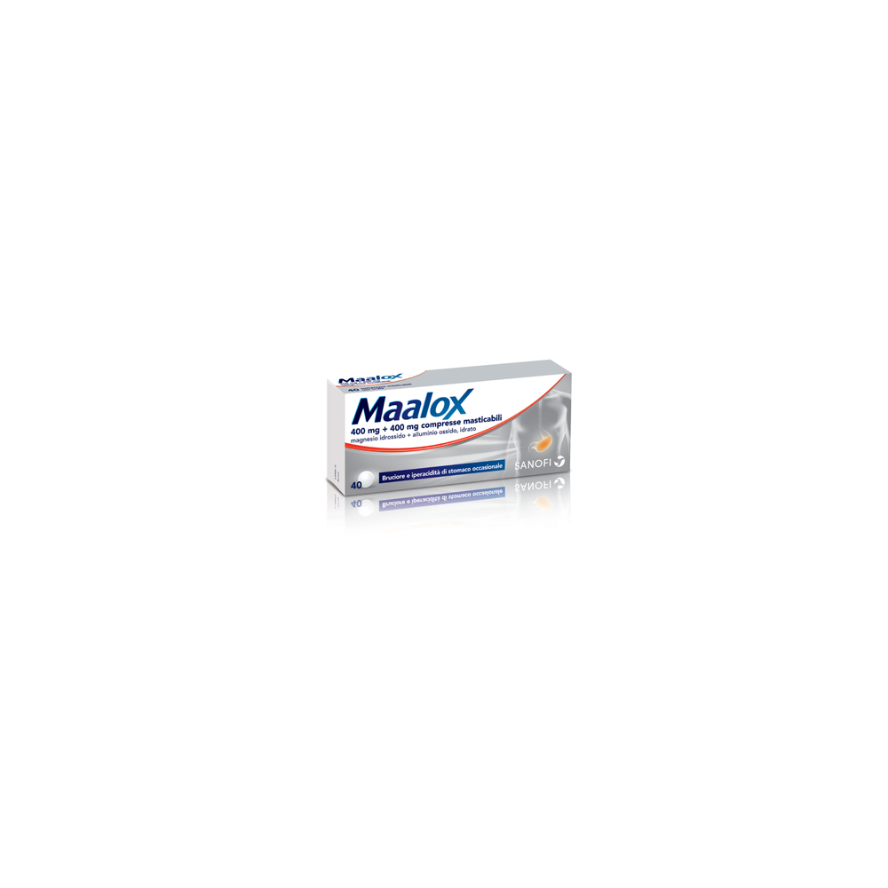 Maalox Antiacido 400 mg + 400 mg 40 compresse masticabili