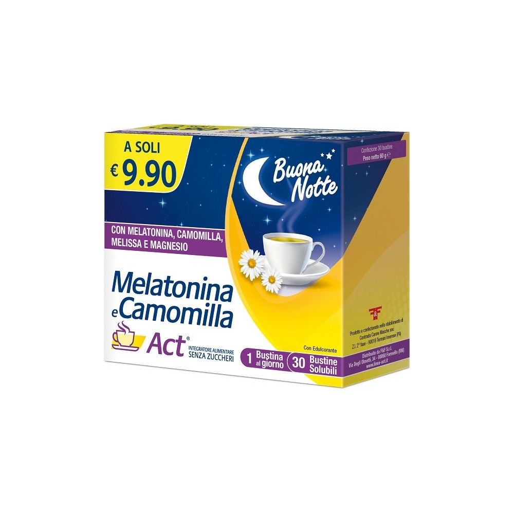 Melatonina act+camomil 30 bustine