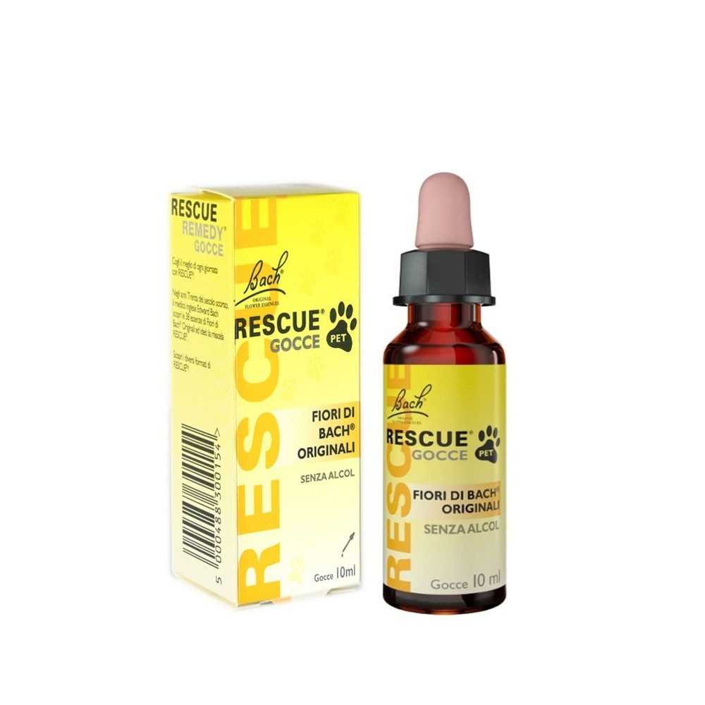 Rescue Pet Gocce 10ml Bach: Sollievo Naturale Stress Animali | Senza Alcool