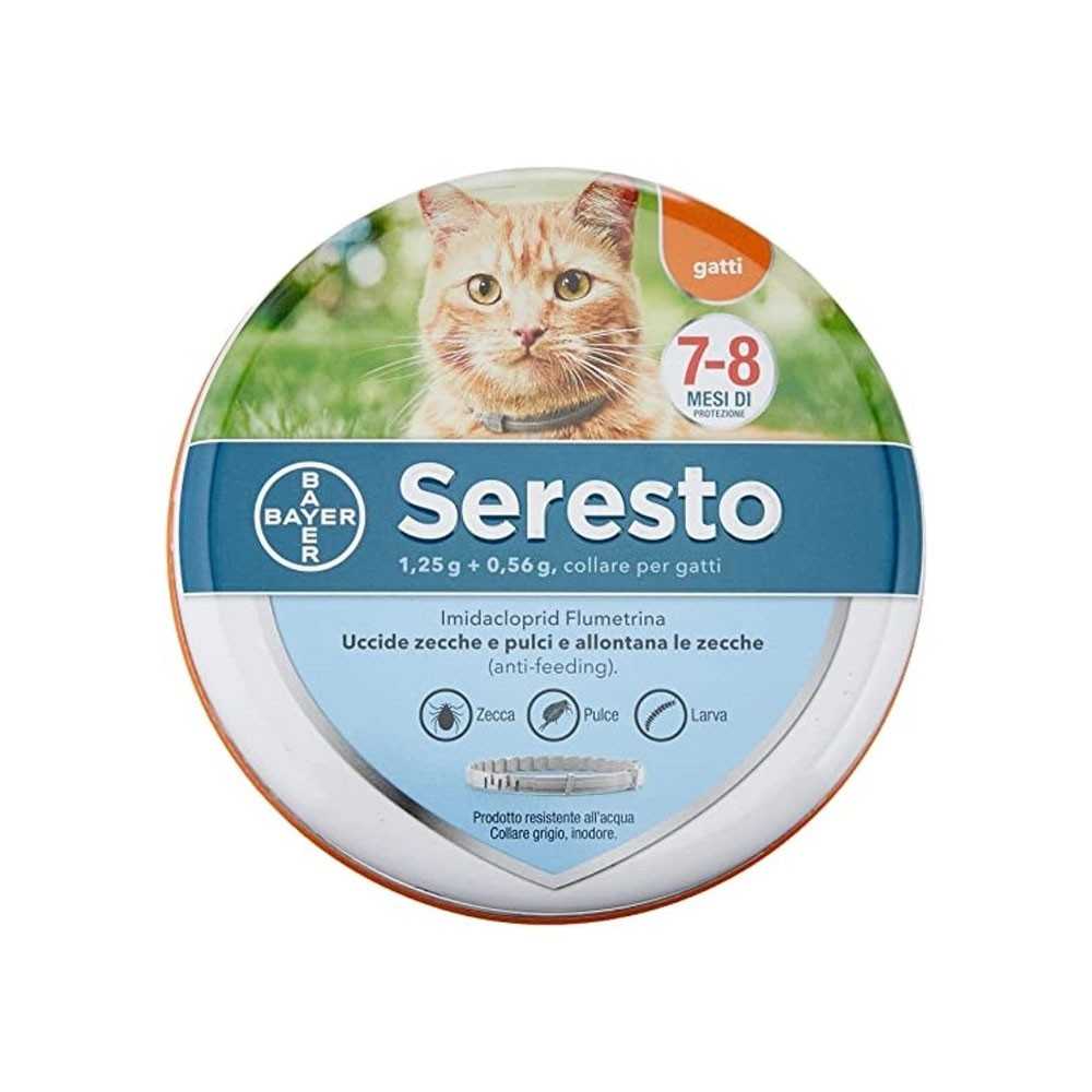 Seresto Gatti Collare 1,25g+0,56g: Protezione 8 Mesi Pulci e Zecche