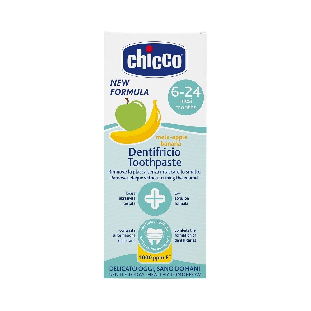 Chicco Dentifricio Mela-Banana 6 Mesi+ con Fluoro 50 ml