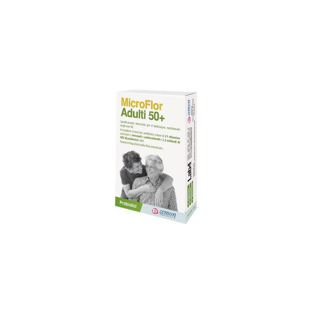 Microflor Adulti 50+ 30 Capsule - Probiotici e Multivitaminico