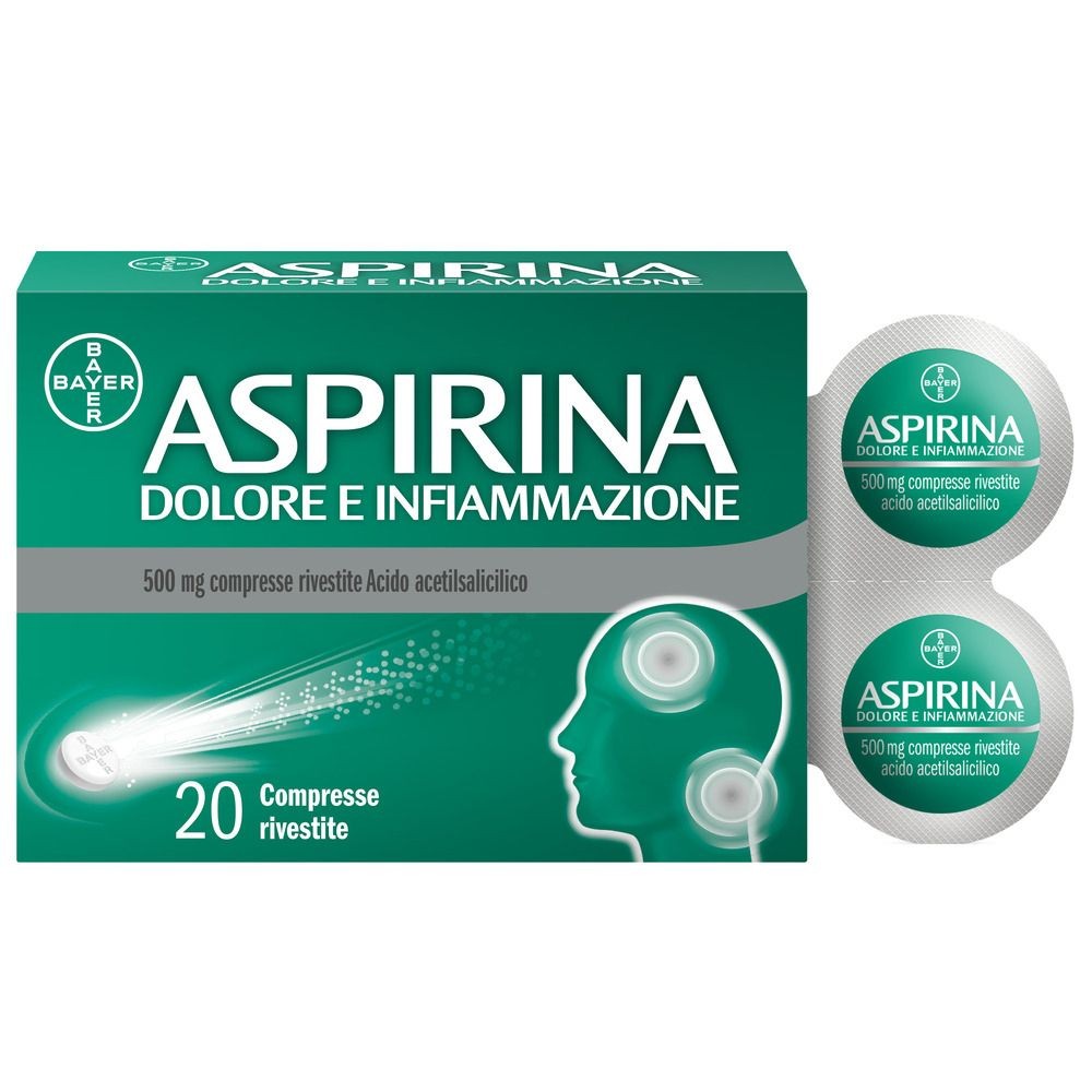 Aspirina Dolore e Infiammazione 20 Compresse Rivestite 500mg