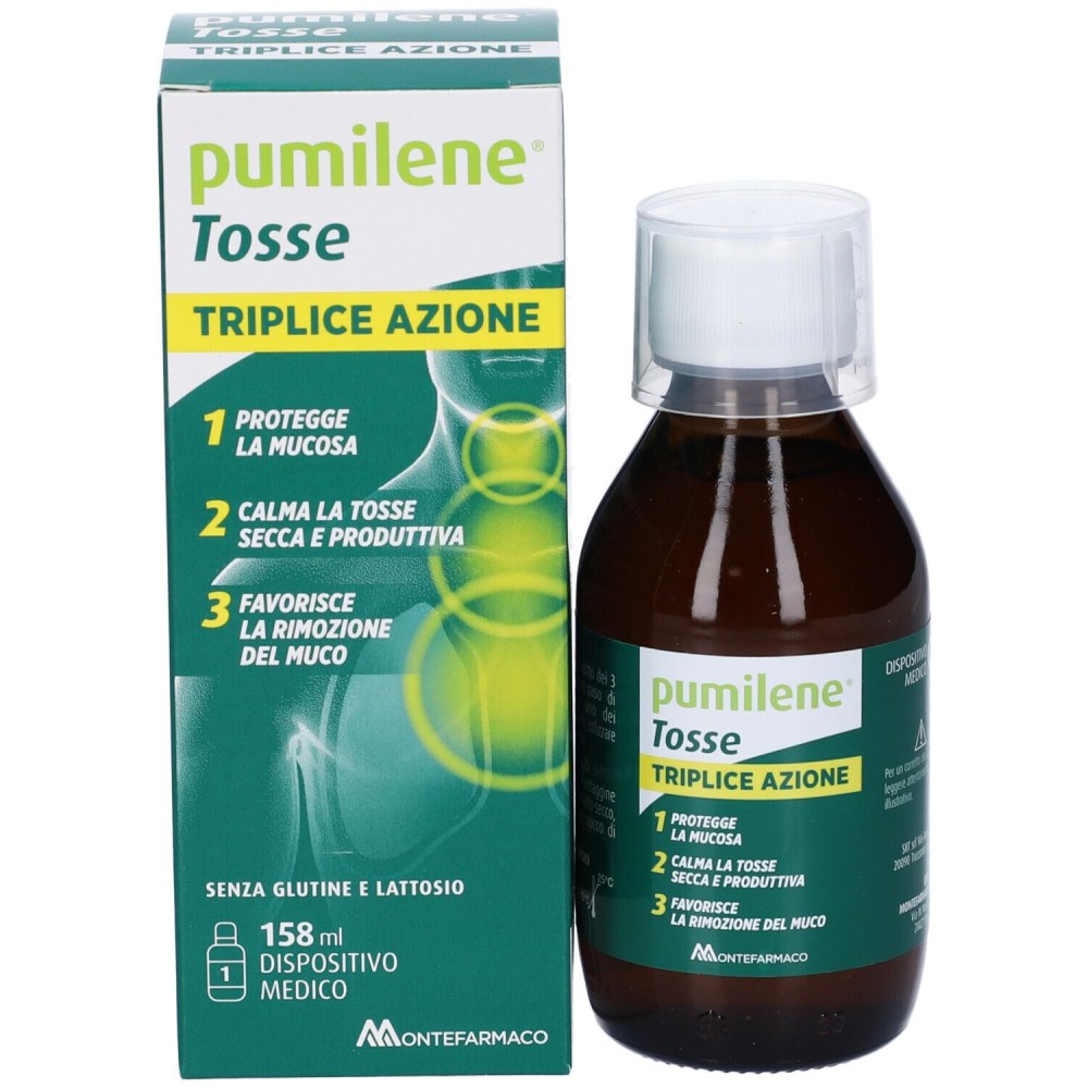 Pumilene Tosse Sciroppo Triplice Azione – Sollievo per Tosse Secca e Grassa
