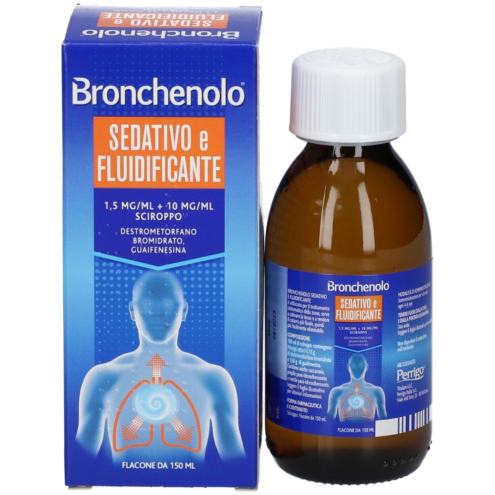 Bronchenolo Sedativo e Fluidificante Sciroppo 150ml – Doppia Azione per Tosse Secca e Grassa