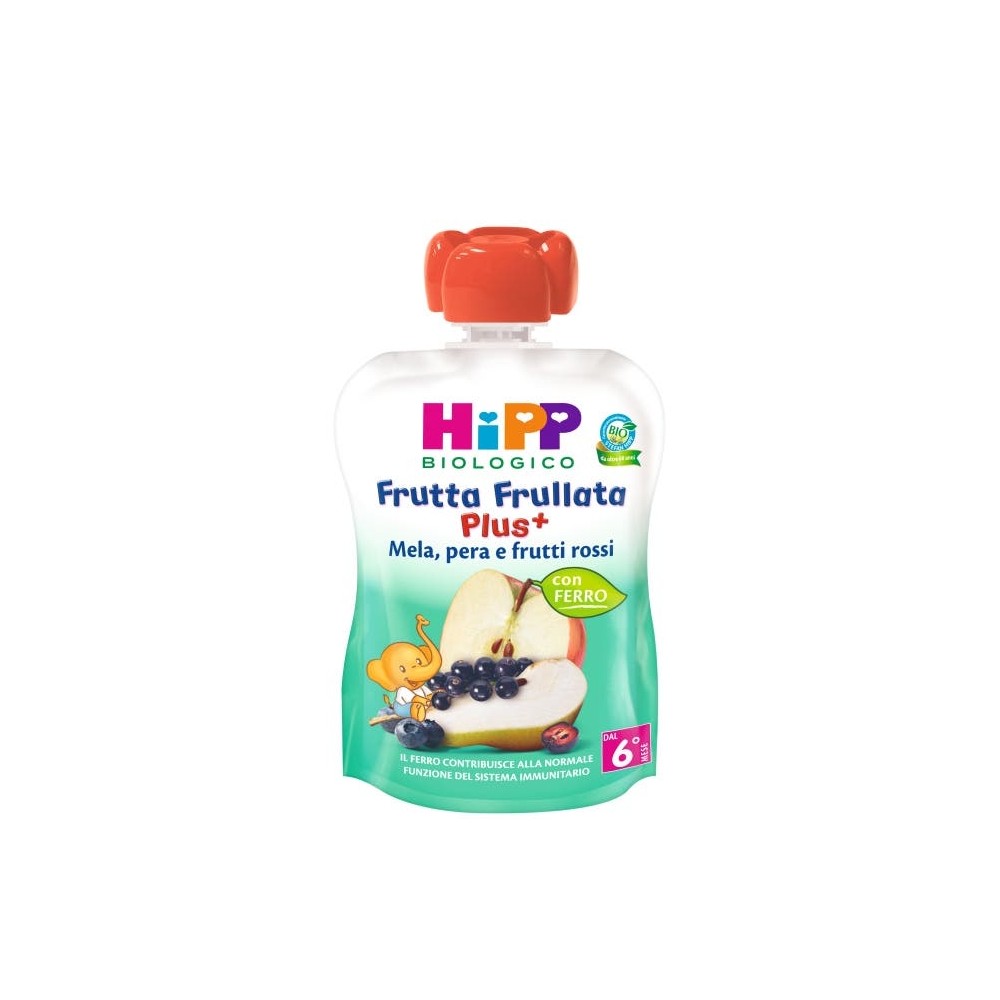 Hipp Bio Frutta Frullata Mela Pera Frutti Rossi