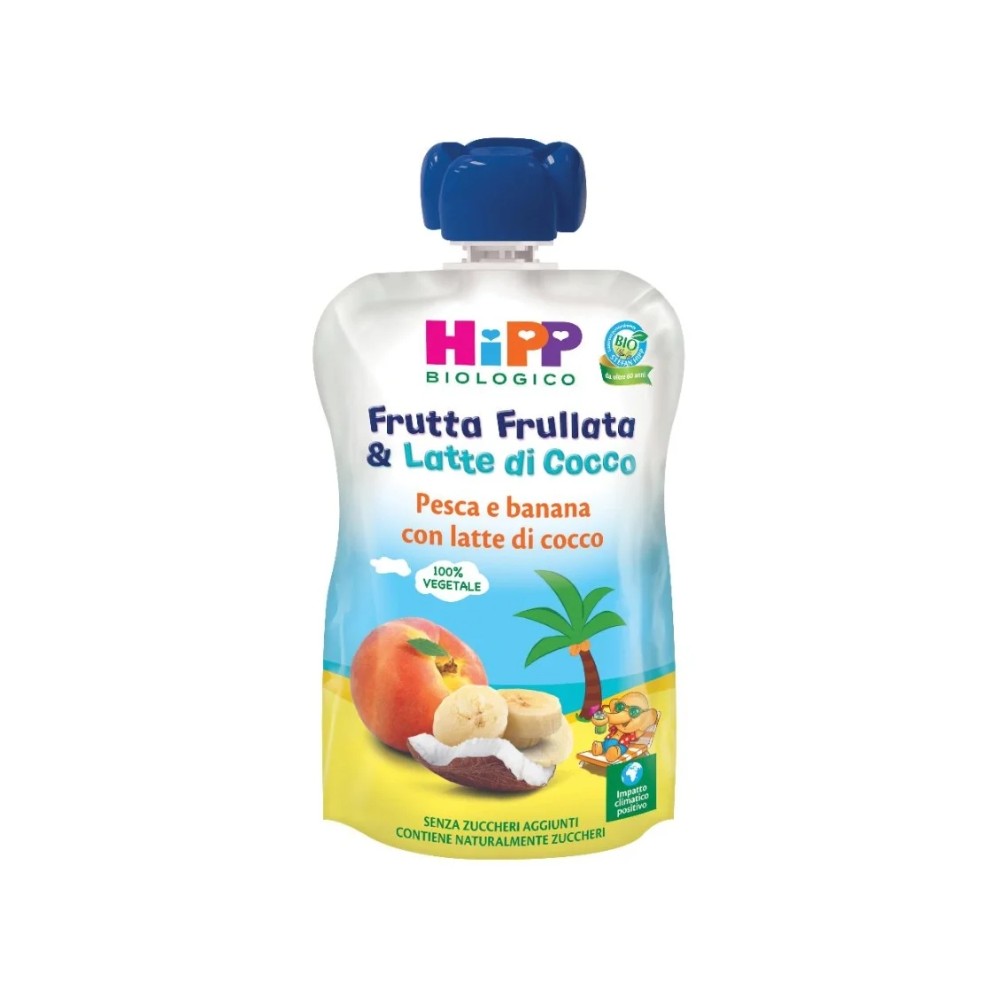 Hipp bio Frutta Frullata Pesca Banana Con Latte Di Cocco