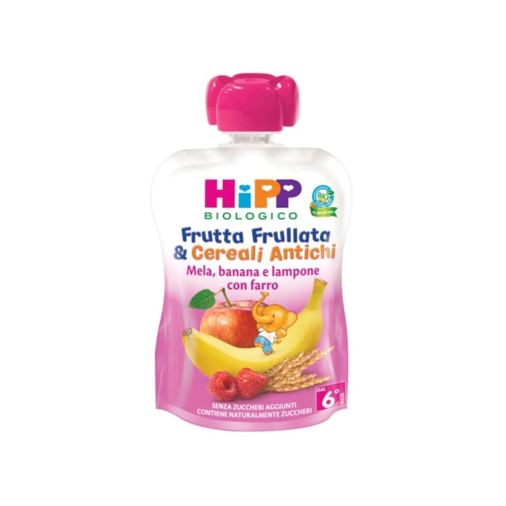 Hipp Italia Hipp Bio Frutta Frullata&cereali Antichi Mela Banana Lampone Farro 90 G