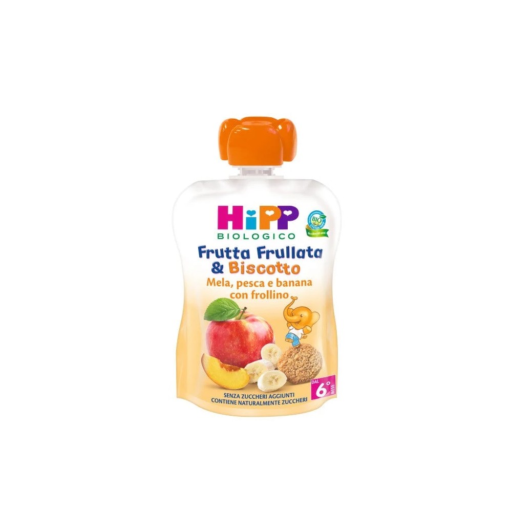 Hipp Frutta Frullata&Biscotto Mela Pesca Banana Frollino 90 g