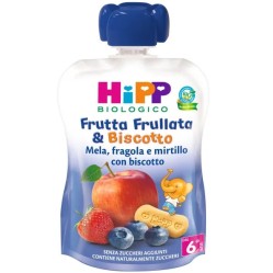 Hipp Bio Frutta Frullata&Biscotto Mela Fragola Mirtillo Biscotto 90 g