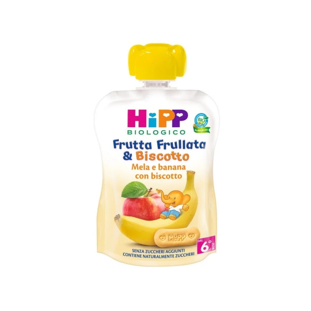 Hipp Bio Frutta Frullata&Biscotto Mela Banana Biscotto 90 g