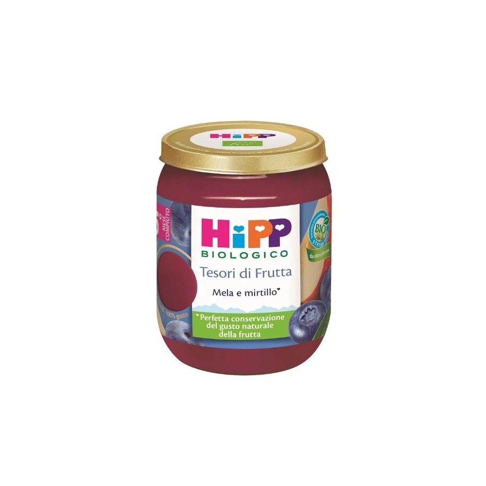 HiPP Tesori di Frutta Omogeneizzato Mela e Mirtillo 160g