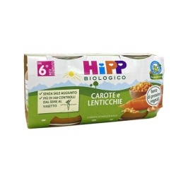 HiPP Biologico Omogeneizzato Carota e Lenticchie 2 x 80 g
