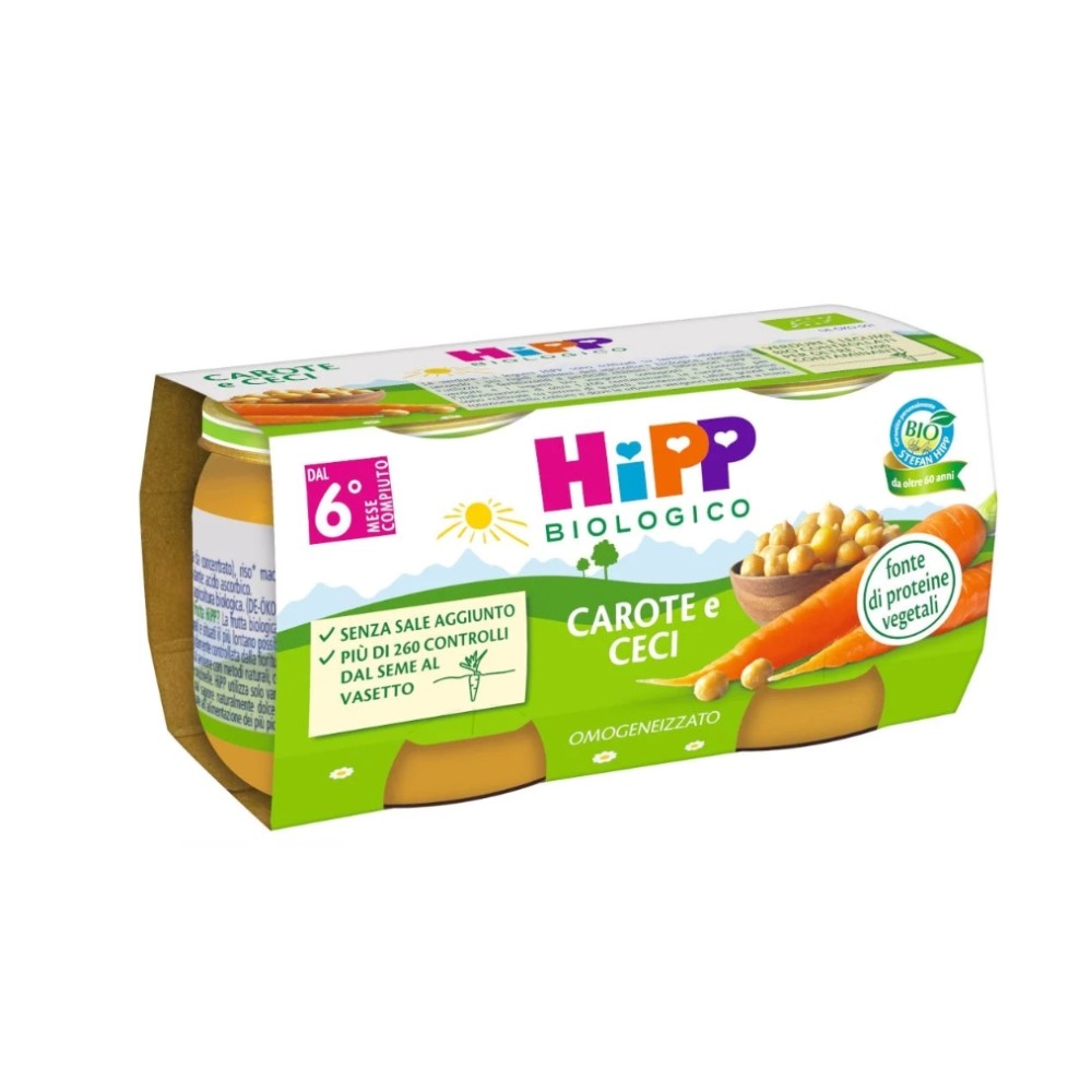 HiPP Biologico Omogeneizzato Carota e Ceci 2 x 80 g