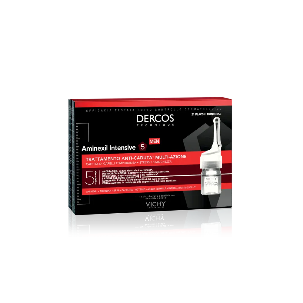 Vichy Dercos Aminexil Intensive 5 Uomo - Trattamento Anticaduta 42 Fiale